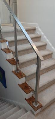 Another angle of the beautiful glass staircase lots of work highly customized  Compound angled glass  Hi end customized.