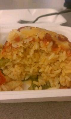 Rice stuffed in a pepper, tomato sauce and cheese.   Cost to make 32 cents, sold for close to $4.  You decide.