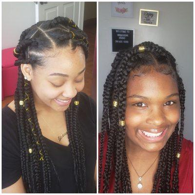 Large and XL knotless box braids