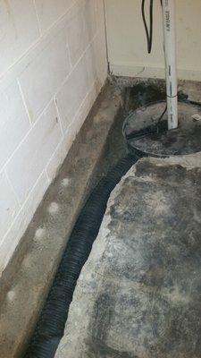 Installation of an Interior Drainage System in a basement