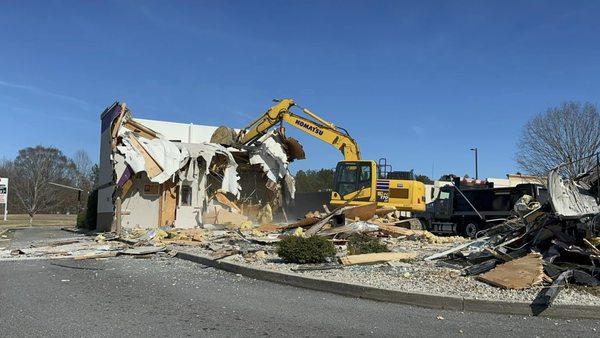 Taco Bell, Murphy NC demolition of old building.