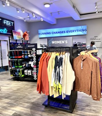 Women's sneaker and apparel section