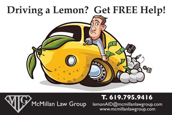 Has your dream car become a nightmare? If so, call for a free consultation. California Lemon Law gives you the right to your money back!!!