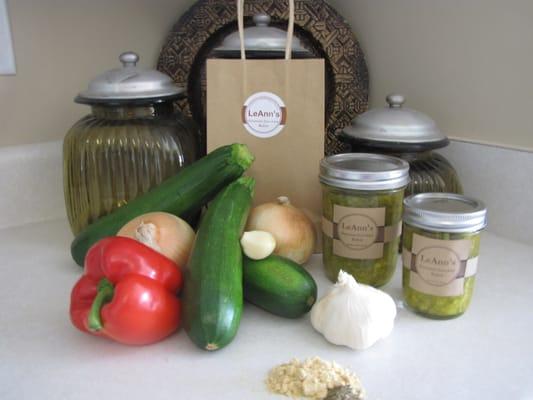 LeAnn's Gourmet Zucchini Relish is a sweet blend of Zucchini and Peppers that add a burst of flavor to any food.