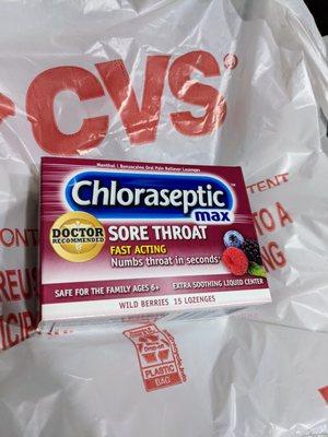 Chloraseptic Max Sore Throat Lozenges Wild Berry 15 count for $5.59.