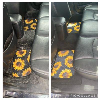 Before and after back seat