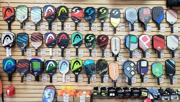 We have a huge selection of Pickleball paddles, all available to try before you buy with our Demo Program.