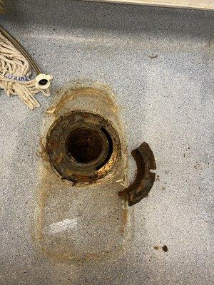 Broken flange