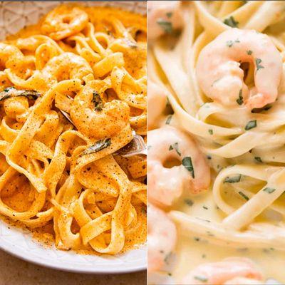 Kasian pasta, classic shrimp Alfredo