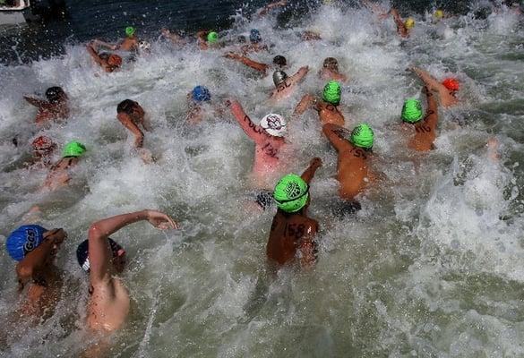 Starting off on the 5K swim...