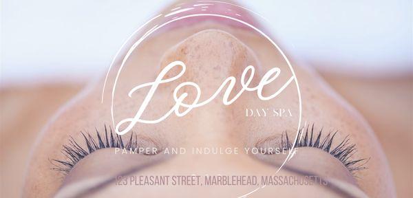 Love Day Spa Logo over a girls face in a spa