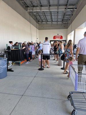 Line to sign up to become Costco's members