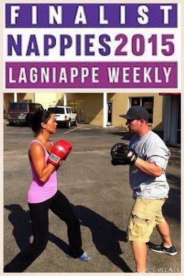 Josh doing a little boxing training with Megan