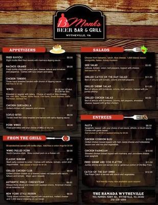 Our new and improved menu