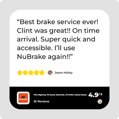 Customer Review Brake Service