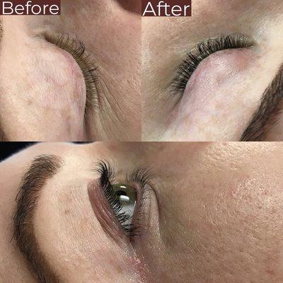 Lash Lift with Tint before and after.