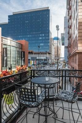 The outdoor terrace overlooks the city and Aronoff Center. The perfect space for a cocktail reception.