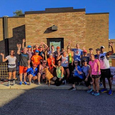 Demo run with Brew Crew at Larkin Beer Garden with Hoka