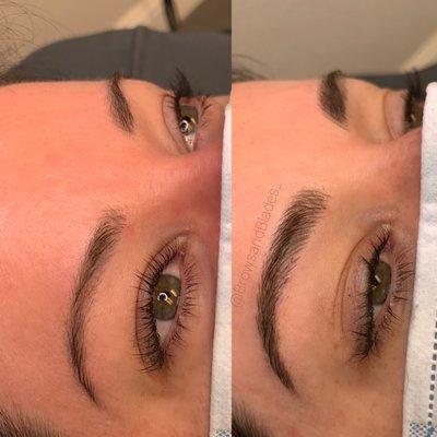 Before and after microblading