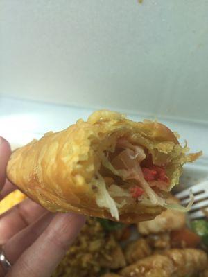 Inside of the egg roll