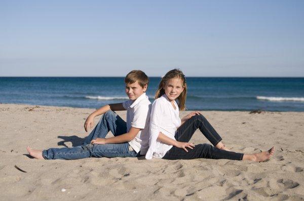 Brother and Sister Beach Portraits