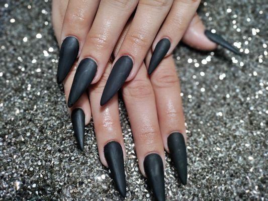 Matte Acrylic stiletto nails