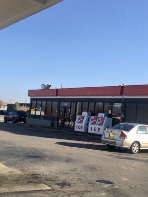 Food mart. View from the air machine.