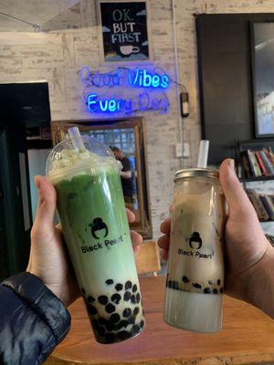 Matcha Boba and Cheesecake Boba