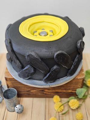 Custom tractor tire cake