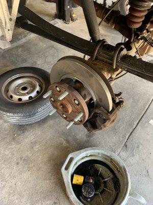 New rotors and brake on heavy duty work truck