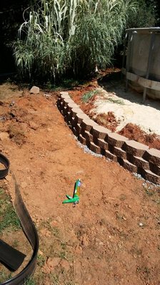 Retaining wall intall around above ground pool