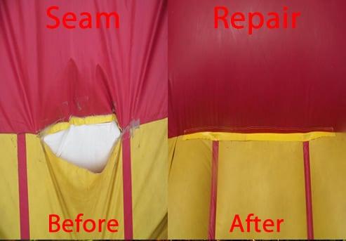 If your inflatable is losing air, it can be because an open seam may be letting out the air! This can be repaired easily.