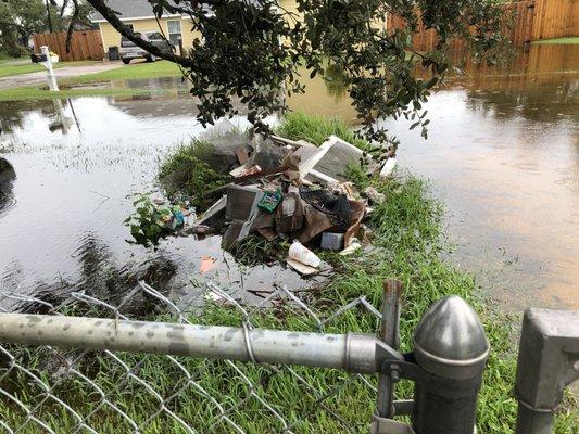 Debris left in our yard for 5 months after job.