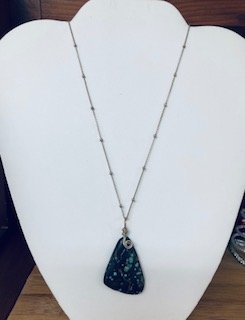 Turquoise and sterling silver necklace(ballchain)