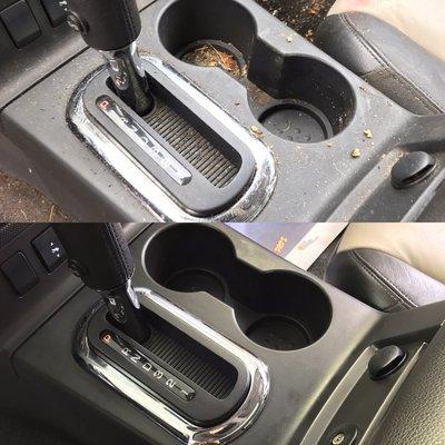 Center console steam clean