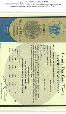 Child Care License