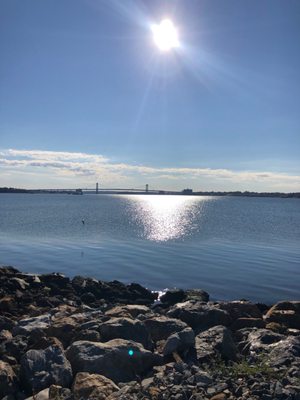 Throgs Neck Bridge in the distance.