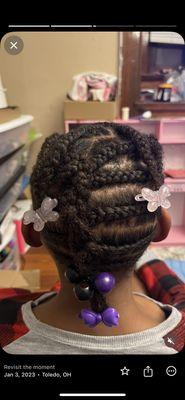 French braids and hair bows