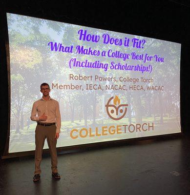 I enjoyed leading three sessions, including a fun one about college fit, at the CSArts 2023 College Fair!