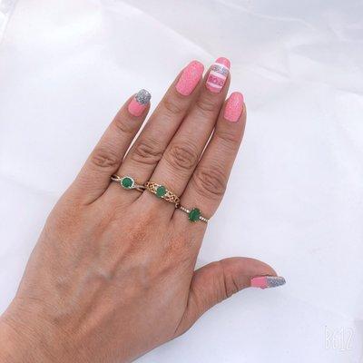 Emerald rings with diamonds