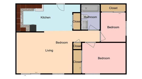 2 bedroom floor plan