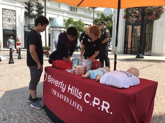 We do CPR community outreach events. If you have an event and need hands only CPR for the event give us a call.