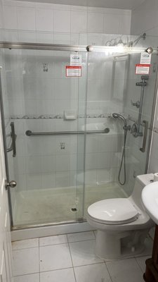 Shower door installation