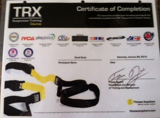 TRX CERTIFICATION