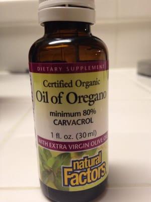 Oregano oil, this place has a great selection of vitamins and oils, etcetera