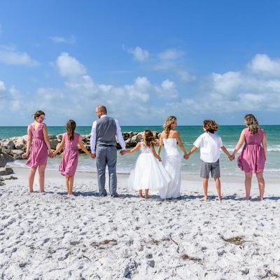 Morning Beach wedding family photos in St Pete Beach