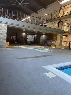 Interior hot tub and pool