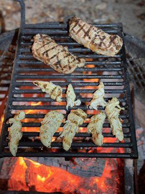 Easy to cook over the fire with the grates.