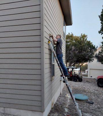 Colton doing rodent prevention on a customers home in Lago Vista!