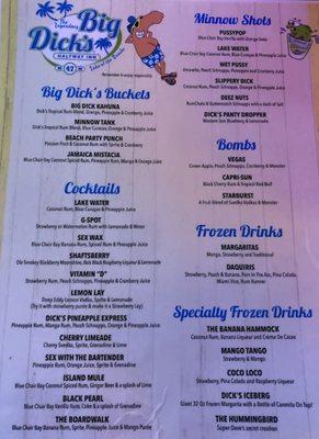 Drink menu